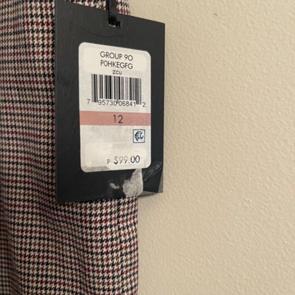 ❤️   DKNY Womens Houndstooth -Print Navy/Carmel    SIZE 12 - Picture 3 of 6